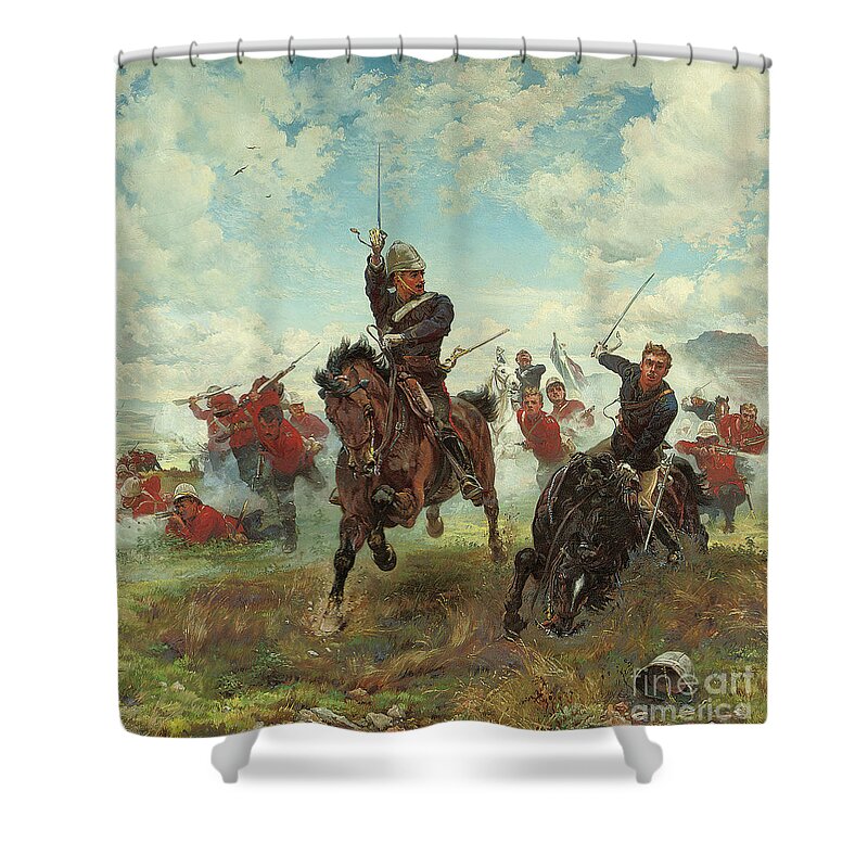 Boer War Shower Curtain featuring the painting Floreat Etona by Lady Butler