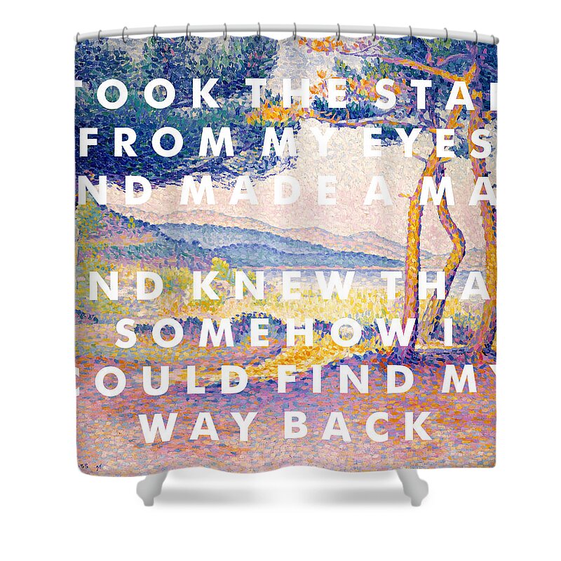 Song Lyrics Shower Curtain featuring the photograph Florence and the Machine Lyrics Print by Georgia Clare