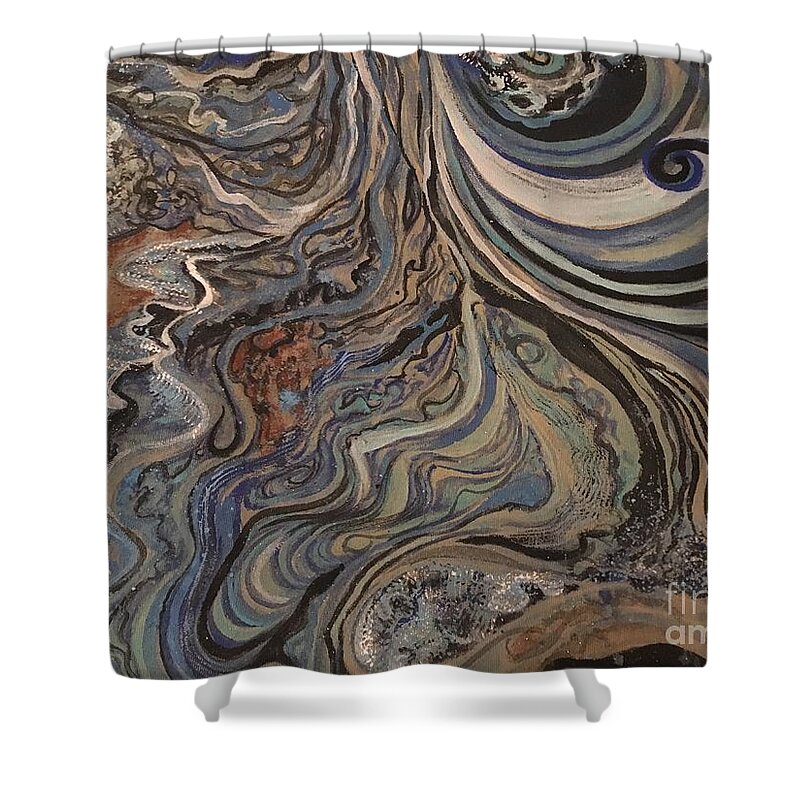 Water Shower Curtain featuring the painting Flow by Mastiff Studios
