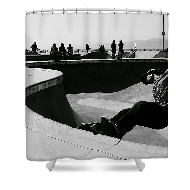 Skateboard Shower Curtain featuring the photograph Flow by Jeffrey Ommen