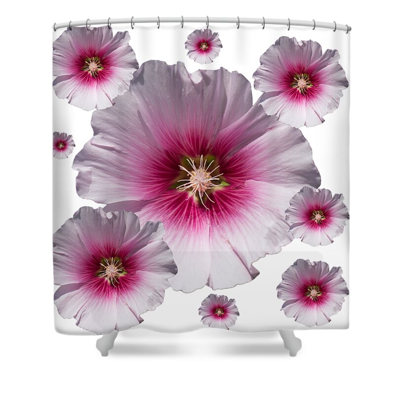 Hollyhock Shower Curtain featuring the digital art Flower Circle by Roy Pedersen
