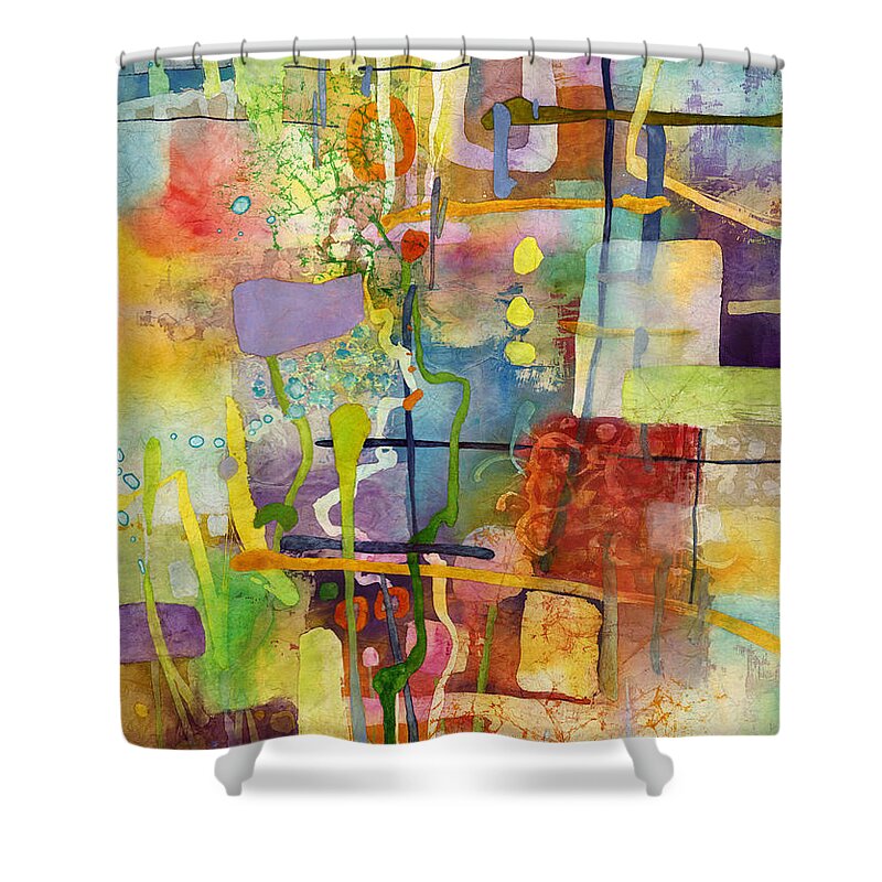 Flower Shower Curtain featuring the painting Flower Dance by Hailey E Herrera