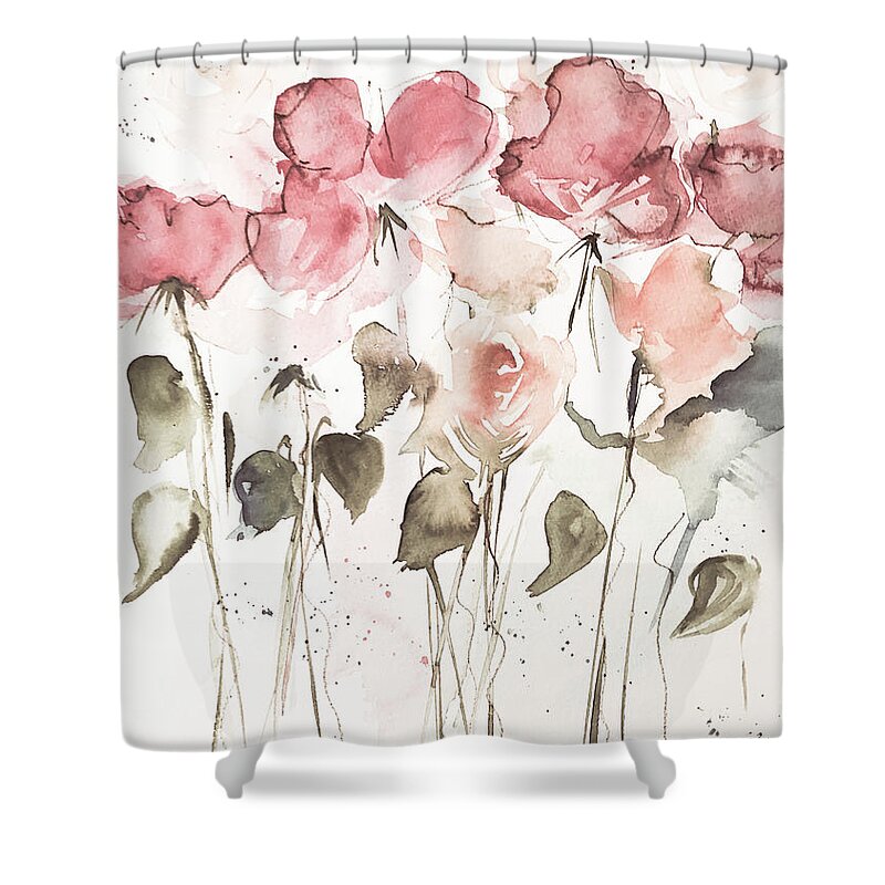 Flower Shower Curtain featuring the mixed media Flower Garden by Britta Zehm
