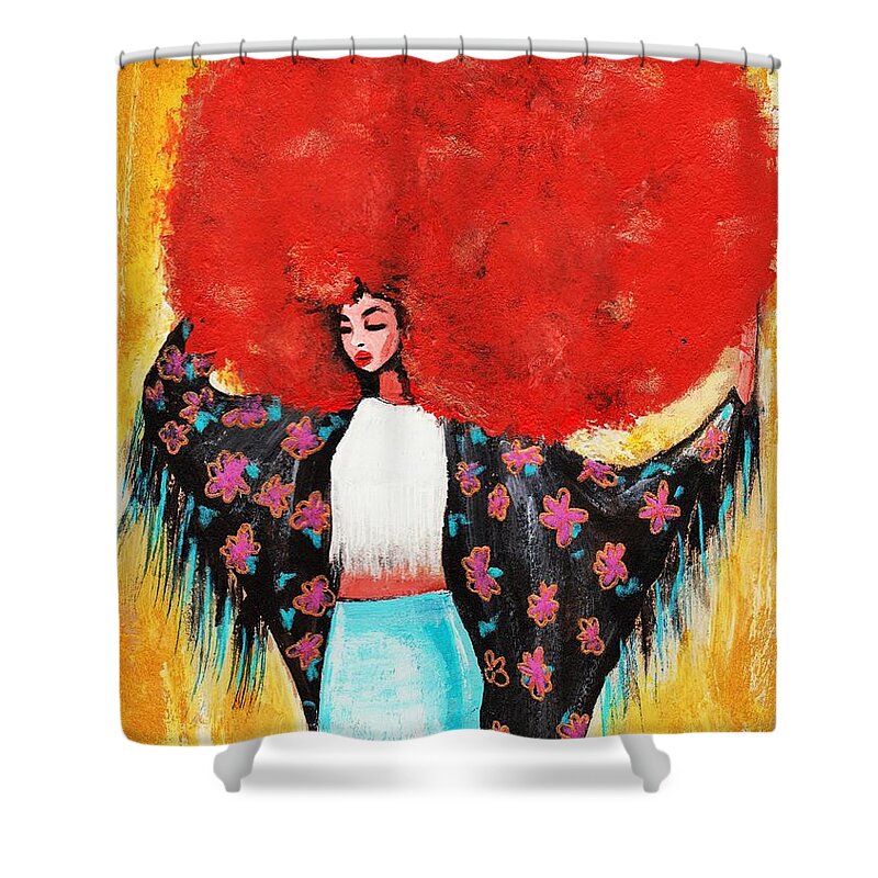 Artbyria Shower Curtain featuring the photograph Flower Girl by Artist RiA