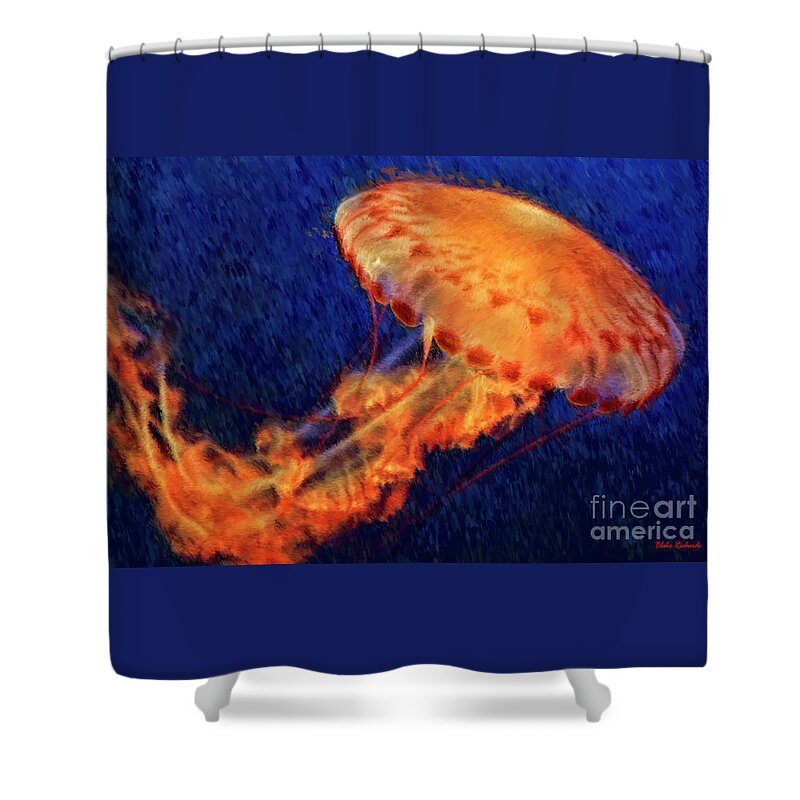 Flower Hat Jellyfish Shower Curtain featuring the photograph Flower Hat Jellyfish by Blake Richards