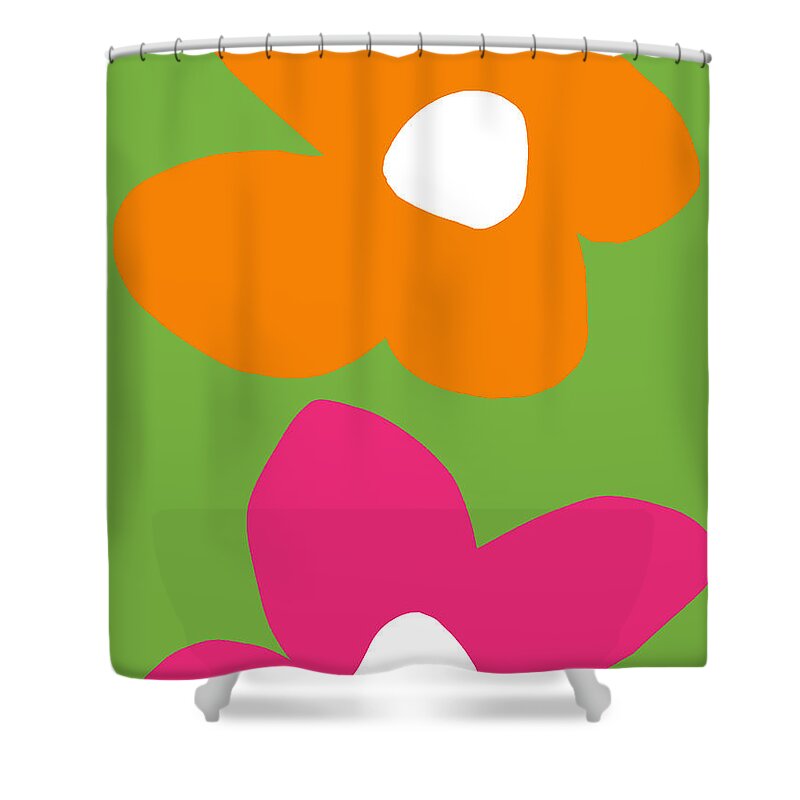 Flower Shower Curtain featuring the digital art Flower Power 5- Art by Linda Woods by Linda Woods