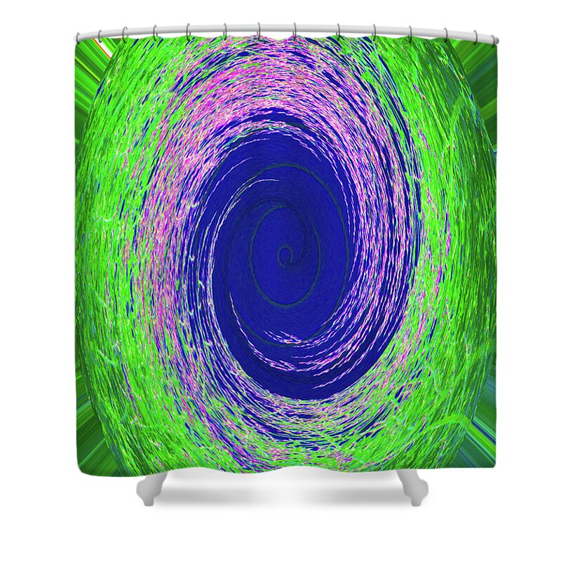 Flowers Across The Street Abstract Shower Curtain featuring the digital art Flowers Across The Street Abstract by Tom Janca