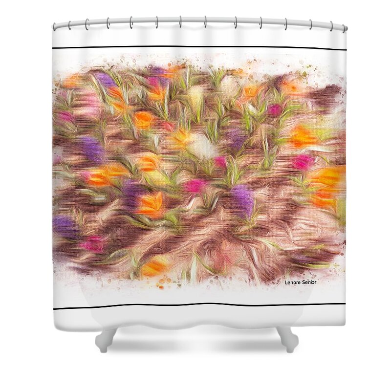 Expressive Shower Curtain featuring the photograph Flowers at CSU by Lenore Senior