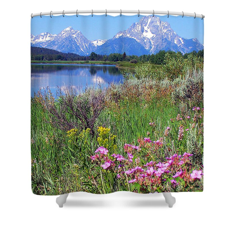 Flowers Shower Curtain featuring the photograph Flowers at Oxbow Bend by Marty Koch