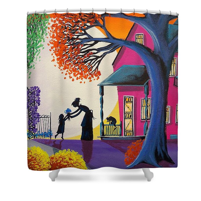 Mom Shower Curtain featuring the painting Flowers For Mama by Debbie Criswell