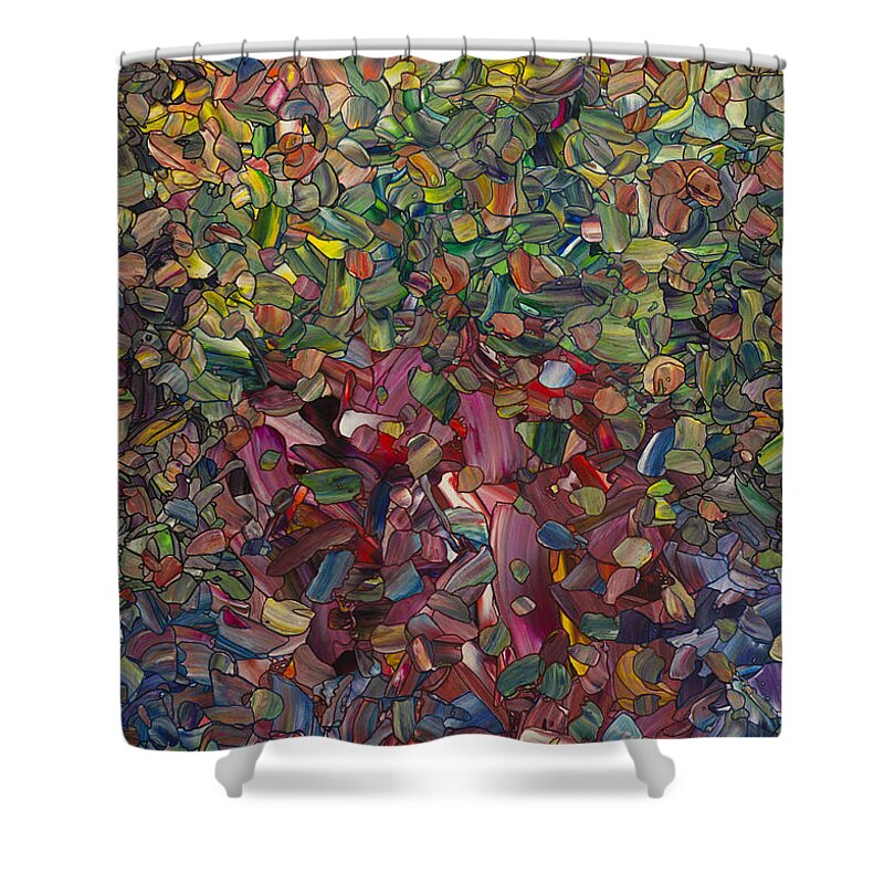 Flowers Shower Curtain featuring the painting Flowers in a Red Vase by James W Johnson