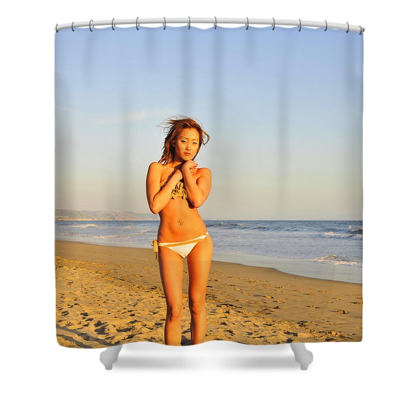 Glamour Photographs Shower Curtain featuring the photograph Fly by beauty by Robert WK Clark