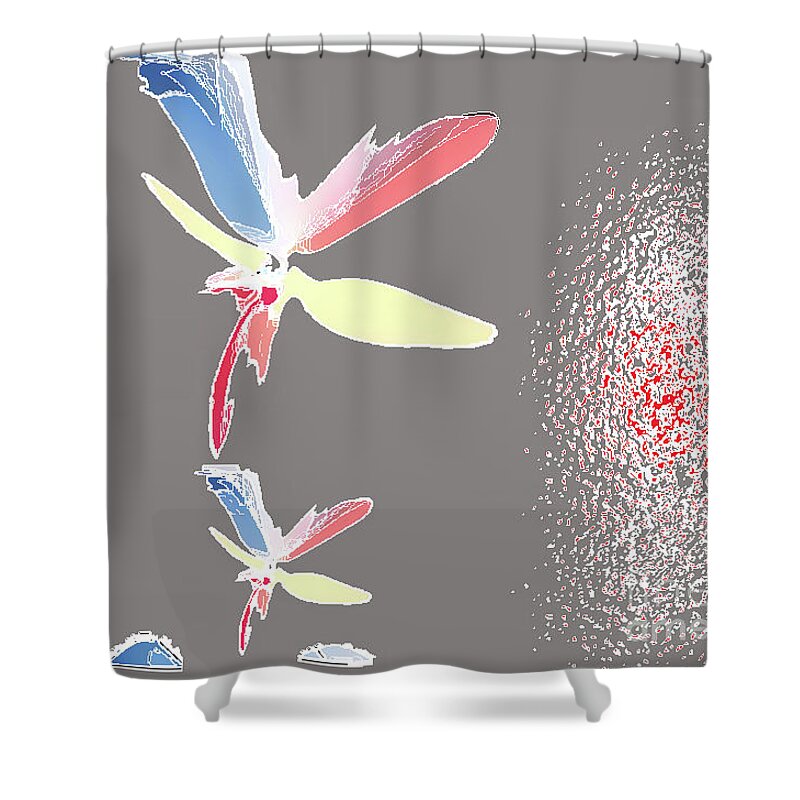 Digital Paint Shower Curtain featuring the digital art Fly in the wing by Aline Pottier Gama Duarte