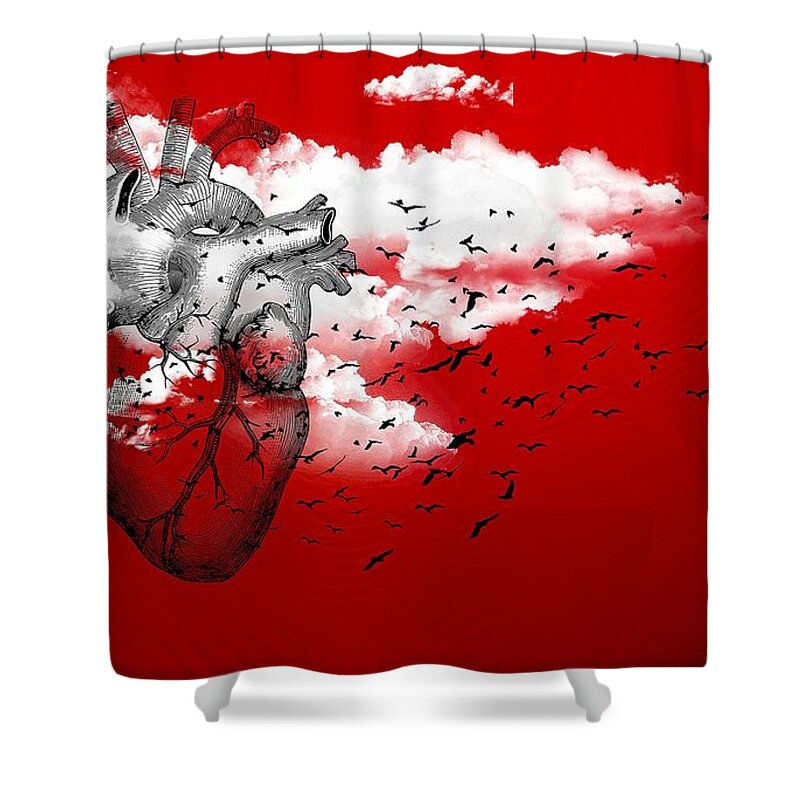 Flying High Shower Curtain featuring the digital art Flying High by Paulo Zerbato