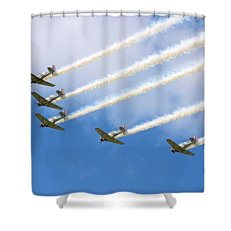 Flyers Shower Curtain featuring the photograph Flying in Formation by Kristin Elmquist