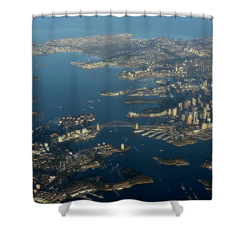Sydney Shower Curtain featuring the photograph Flying into Sydney by Lorelle Phoenix