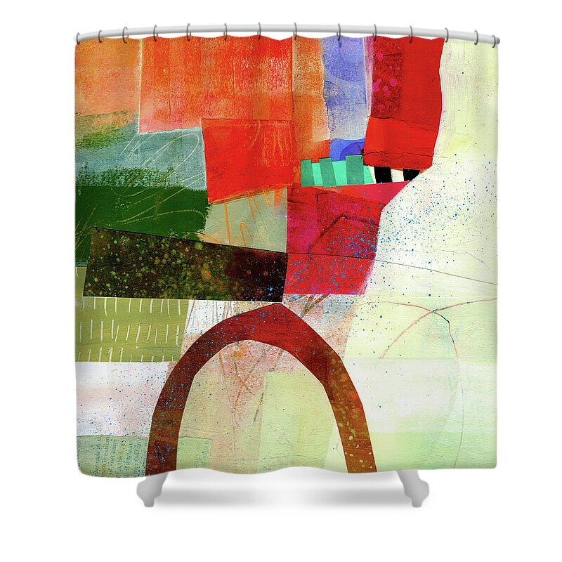 Jane Davies Shower Curtain featuring the painting Fog Lifting #1 by Jane Davies