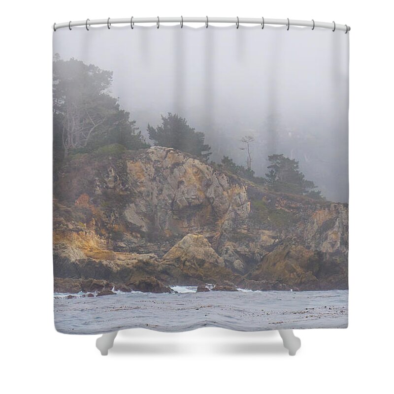 Fog Shower Curtain featuring the photograph Foggy Day at Point Lobos by Derek Dean