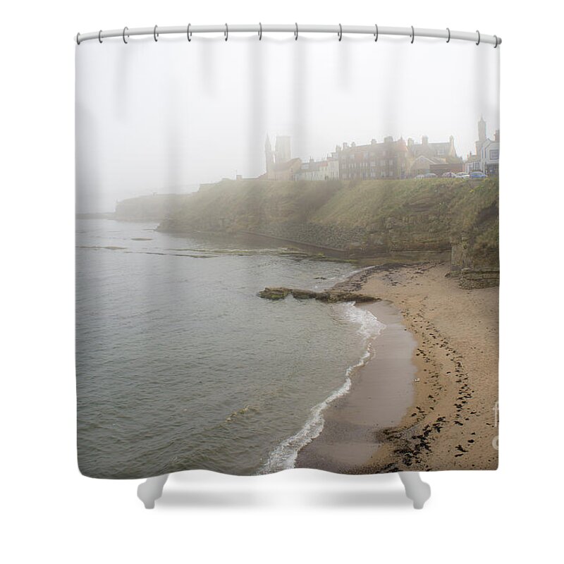 Fog On The Coast Shower Curtain featuring the photograph Foggy March in St. Andrews by Elena Perelman