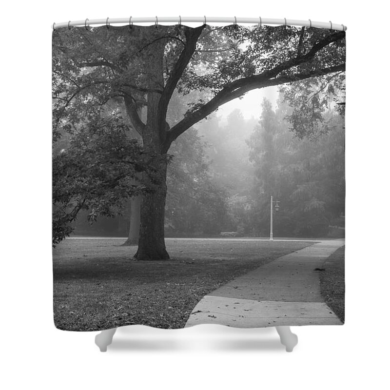 Michigan State University Shower Curtain featuring the photograph Foggy MSU Morning by John McGraw