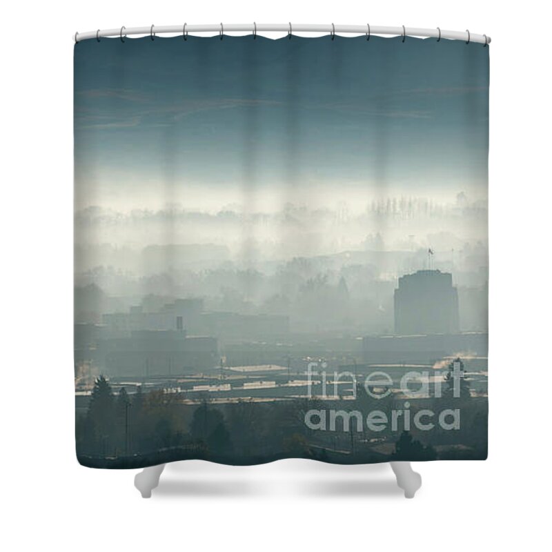 Yakima Shower Curtain featuring the photograph Foggy Yakima Morning by Michael Dawson