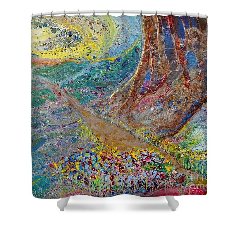 Path Shower Curtain featuring the painting Follow Your Path by Deborah Nell
