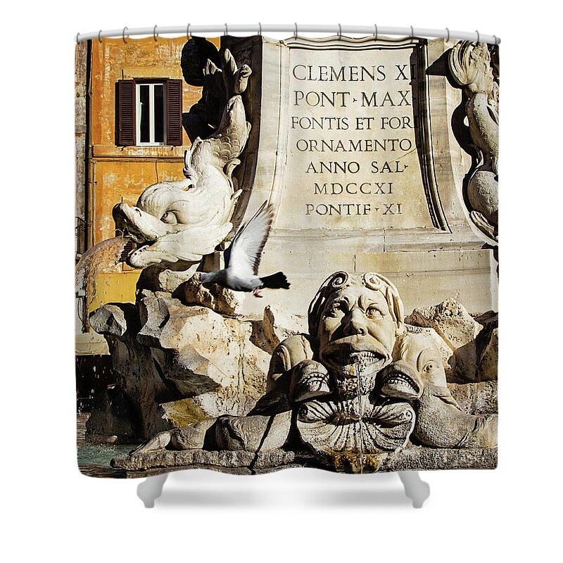 Fontana Del Pantheon Shower Curtain featuring the photograph Fontana del Pantheon - Rome Photography by Melanie Alexandra Price