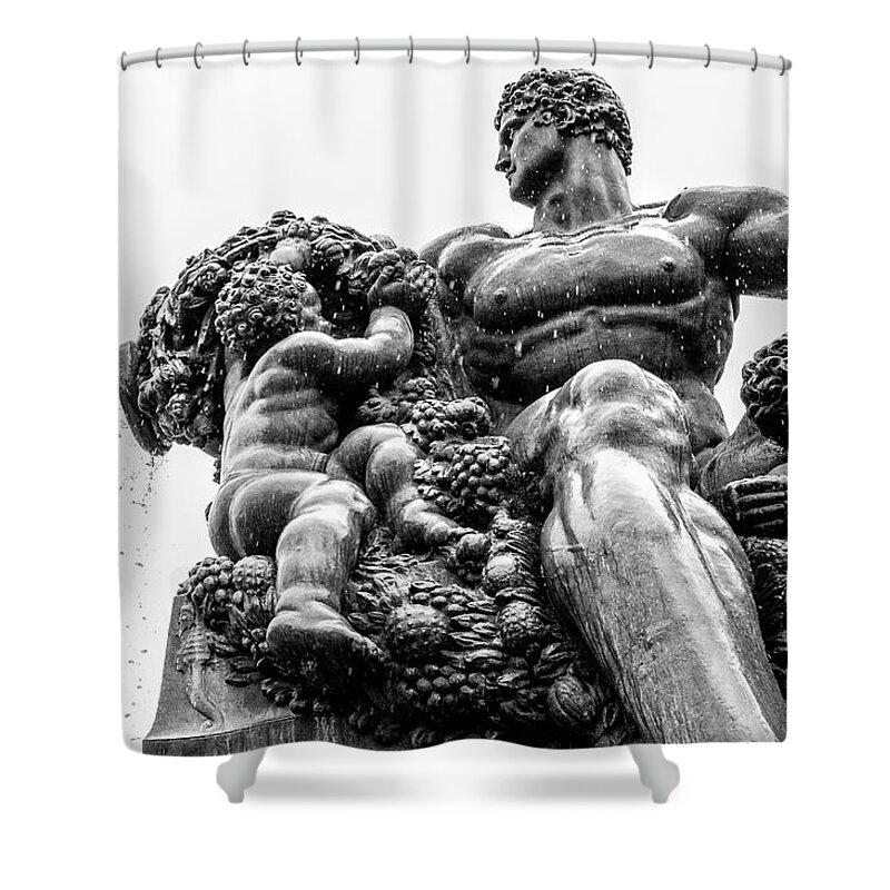Fontana Shower Curtain featuring the photograph Fontana di Piazza Solferino-1 by Sonny Marcyan