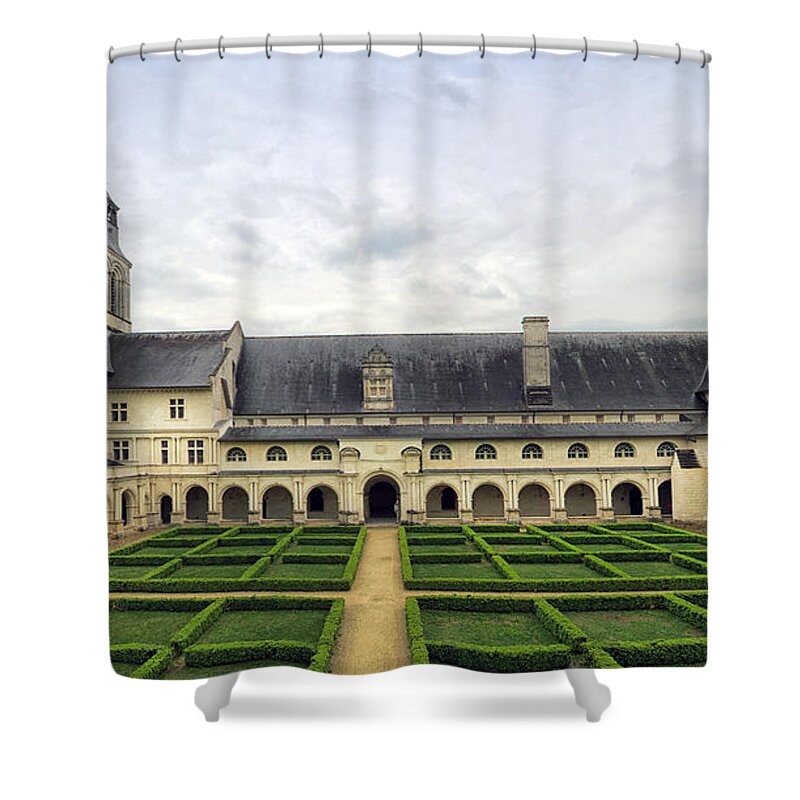 Fontevraud Abbey Shower Curtain featuring the photograph Fontevraud Abbey Panorama by Dave Mills