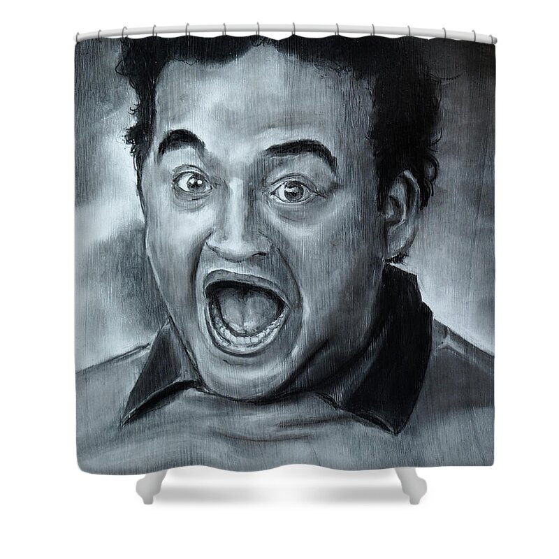 Belushi Shower Curtain featuring the drawing Food Fight by William Underwood