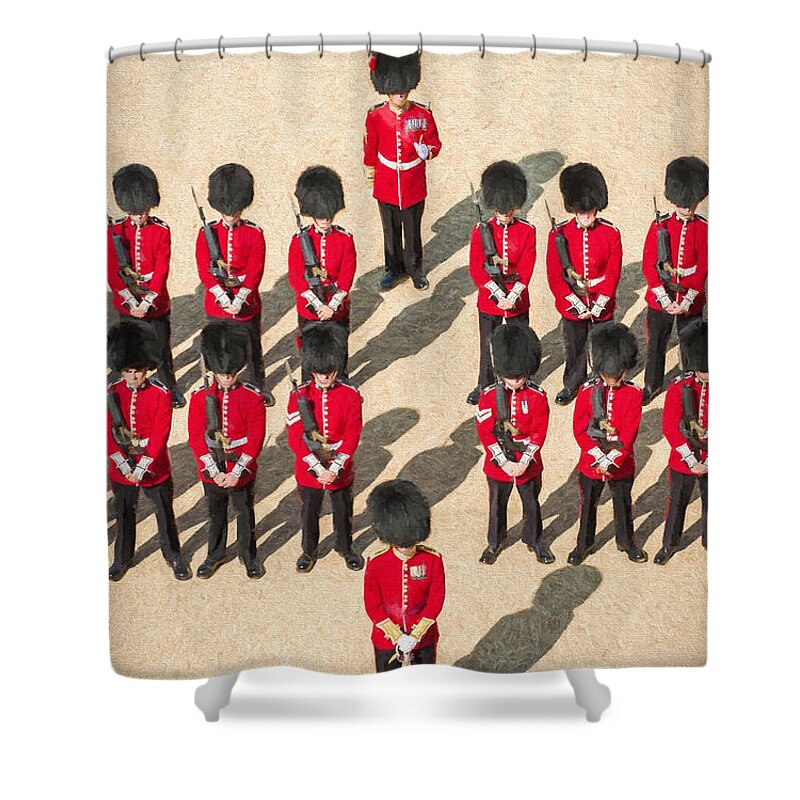 Armed Shower Curtain featuring the digital art Foot Guards by Roy Pedersen