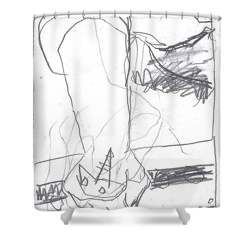 Sketch Shower Curtain featuring the drawing For b story 4 6 by Edgeworth Johnstone