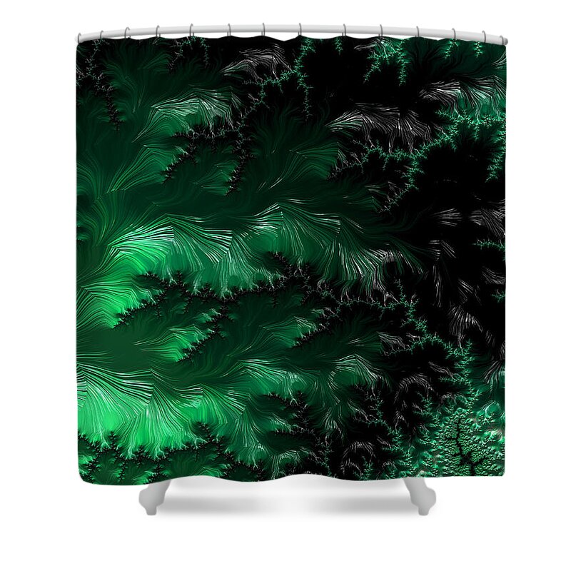 Abstract Shower Curtain featuring the digital art Forbidding Haunted Forest by Michele A Loftus
