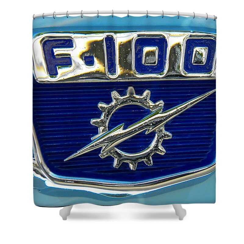 Ford F-100 Shower Curtain featuring the digital art Ford F-100 by Super Lovely