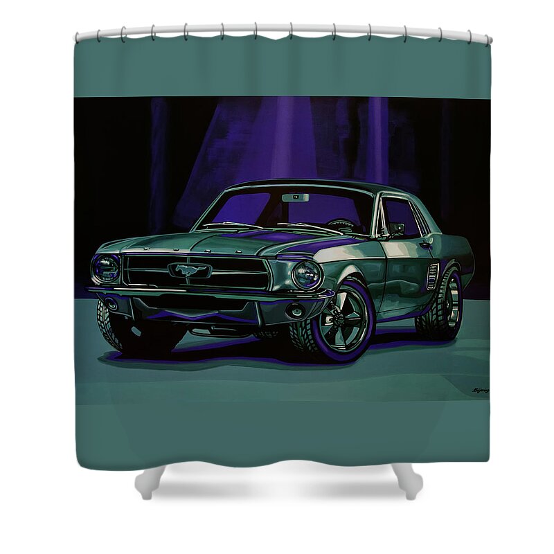 Ford Mustang Shower Curtain featuring the painting Ford Mustang 1967 Painting by Paul Meijering