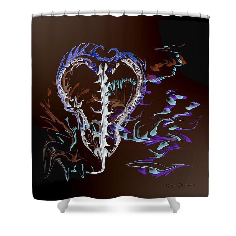 Digital Painting Shower Curtain featuring the digital art Foreign Object Invasion by Kae Cheatham