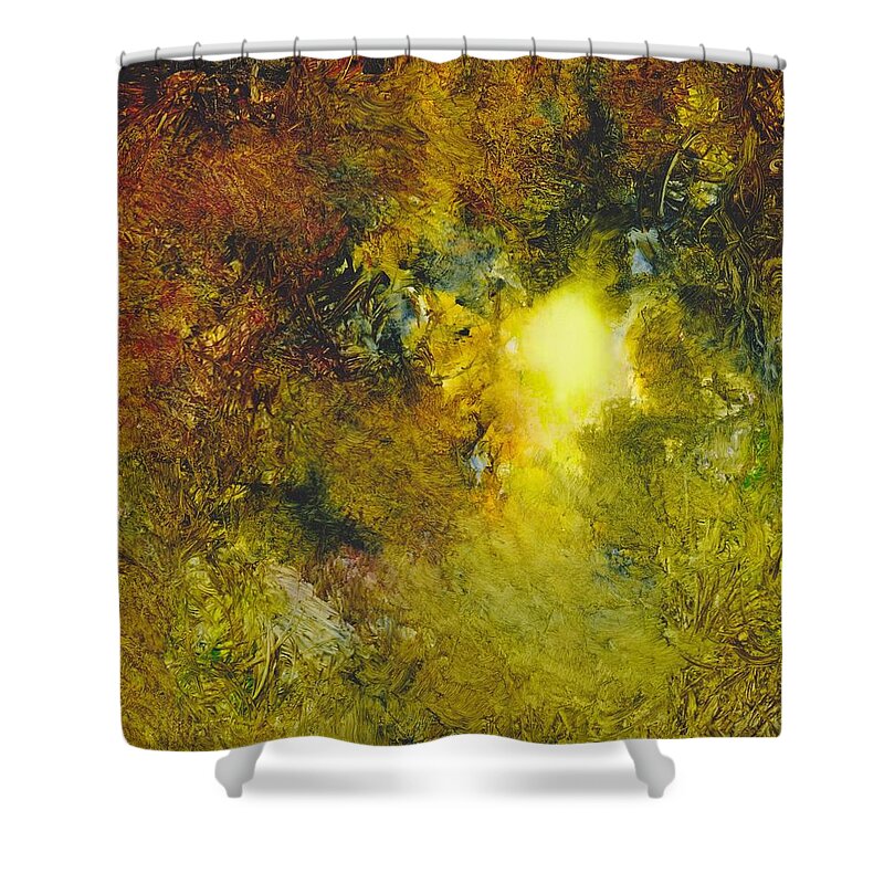 Forest Shower Curtain featuring the painting Forest Light 65 by David Ladmore
