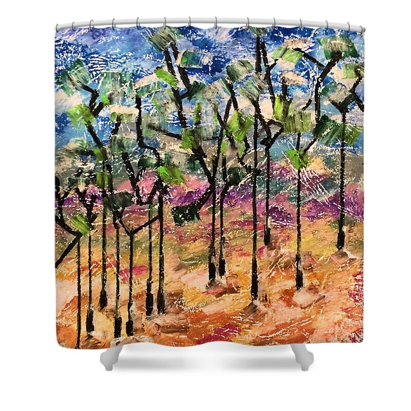  Shower Curtain featuring the painting Forest by Norma Duch