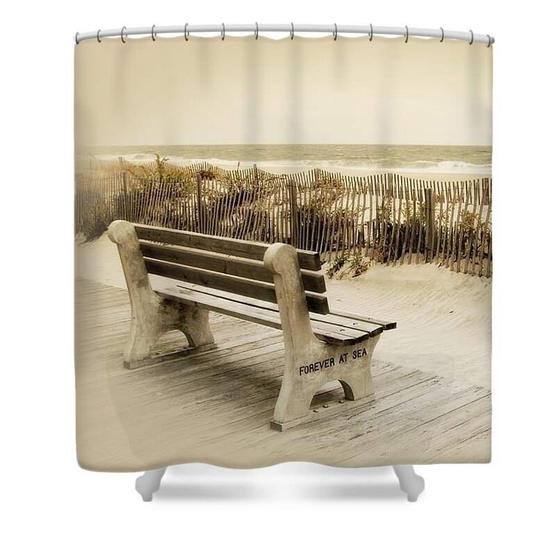 Jersey Shore Shower Curtain featuring the photograph Forever At Sea - Jersey Shore by Angie Tirado