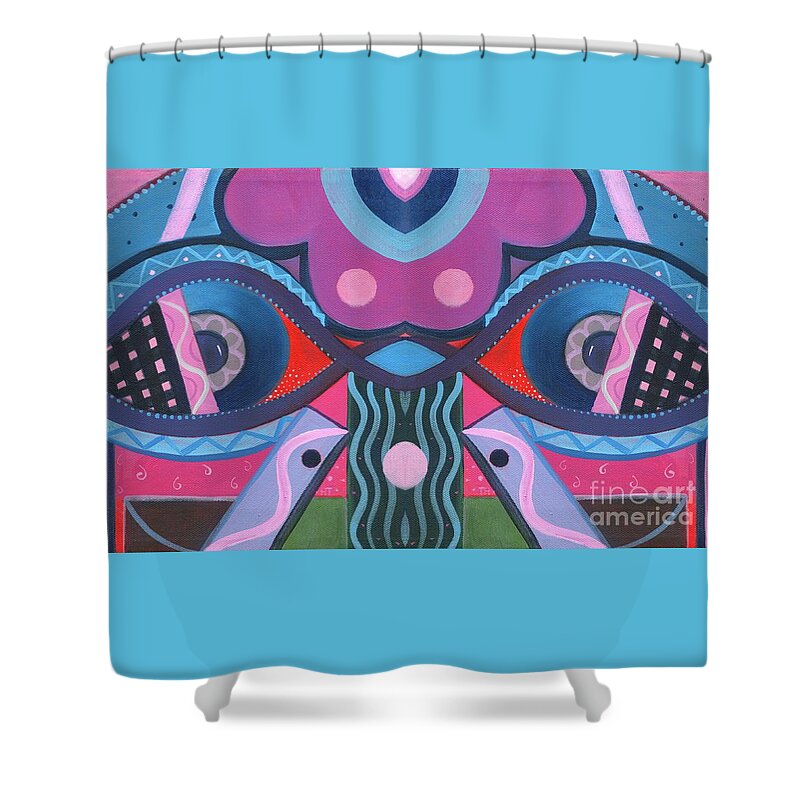 Seeing Shower Curtain featuring the digital art Forever Witness 2 by Helena Tiainen