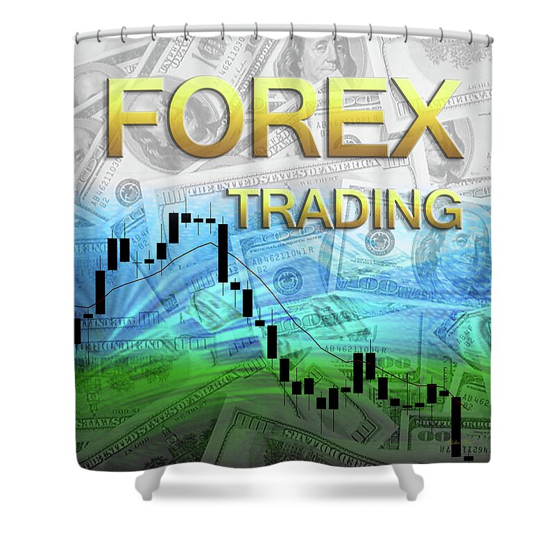 Forex Shower Curtain featuring the digital art Forex Trading 1b by Walter Herrit