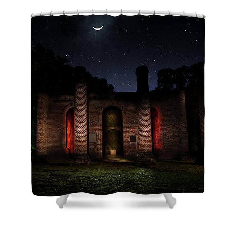 Old Sheldon Church Shower Curtain featuring the photograph Forgotten Gods by Mark Andrew Thomas