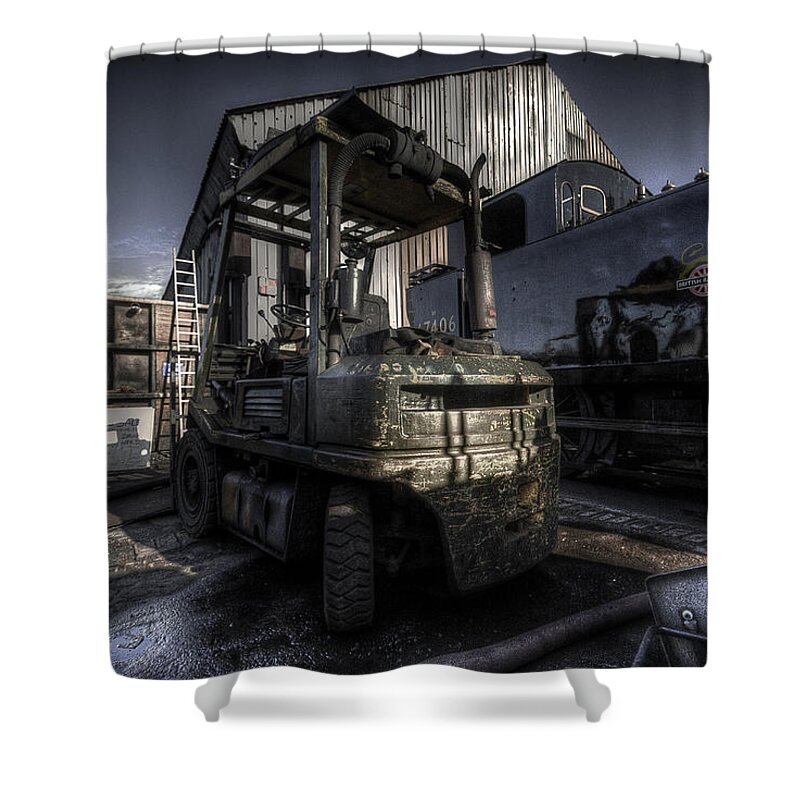 Art Shower Curtain featuring the photograph Forklift by Yhun Suarez