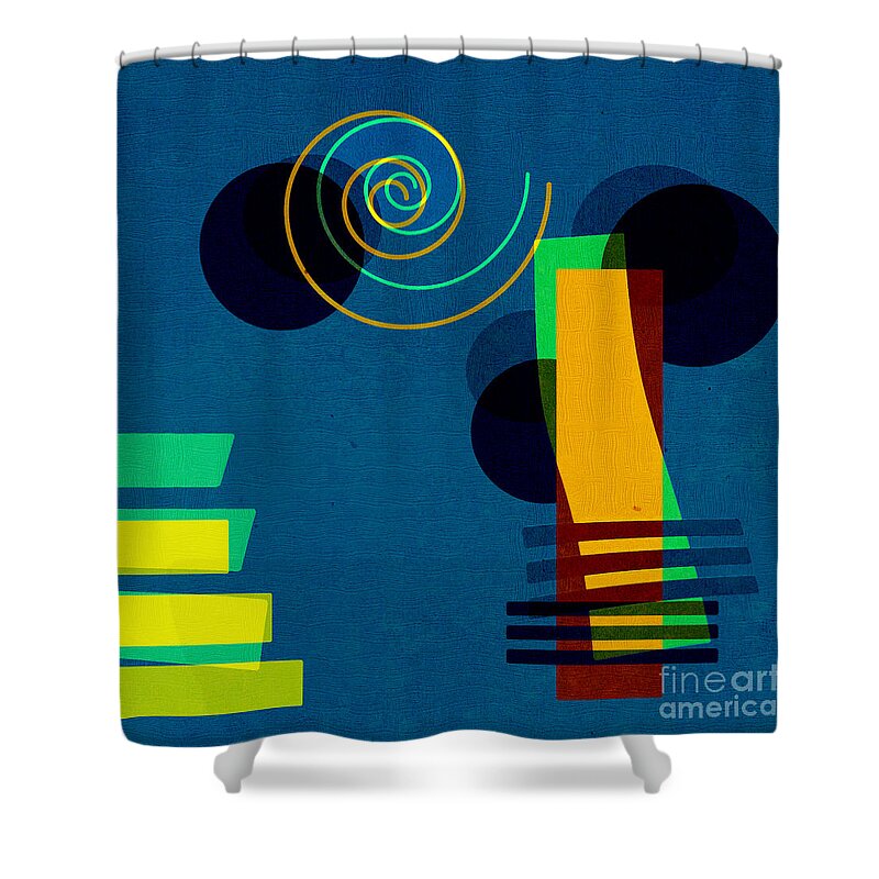 Abstract Shower Curtain featuring the digital art Formes - 03b by Variance Collections