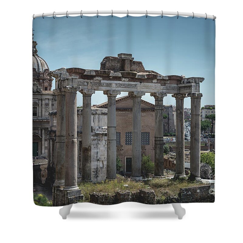 Foro Shower Curtain featuring the photograph Foro Romano, Rome Italy 3 by Perry Rodriguez
