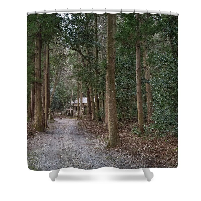 Shrine Shower Curtain featuring the photograph Forrest Shrine, Japan by Perry Rodriguez