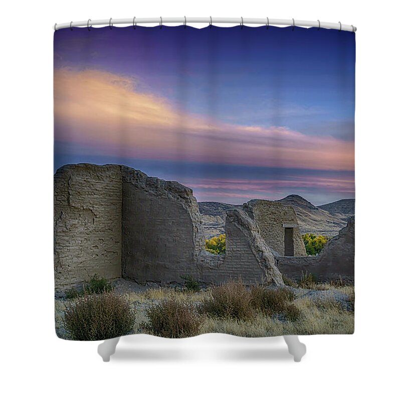 Nevada Shower Curtain featuring the photograph Fort Churchill Sunset, Fall 2017 by Janis Knight