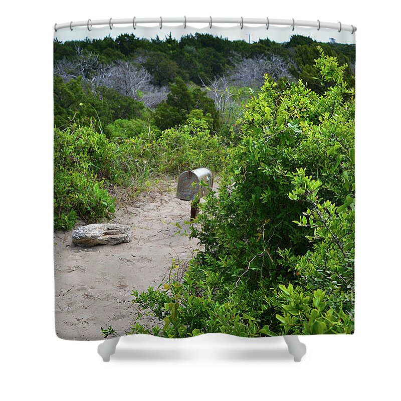 Fort Fisher Shower Curtain featuring the photograph Fort Fisher Mailbox by Amy Lucid