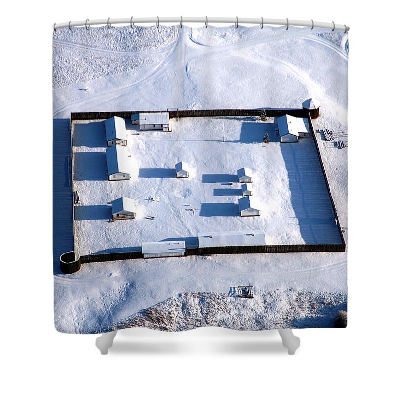 Fort Shower Curtain featuring the photograph Fort Walsh NHSC by Darcy Dietrich