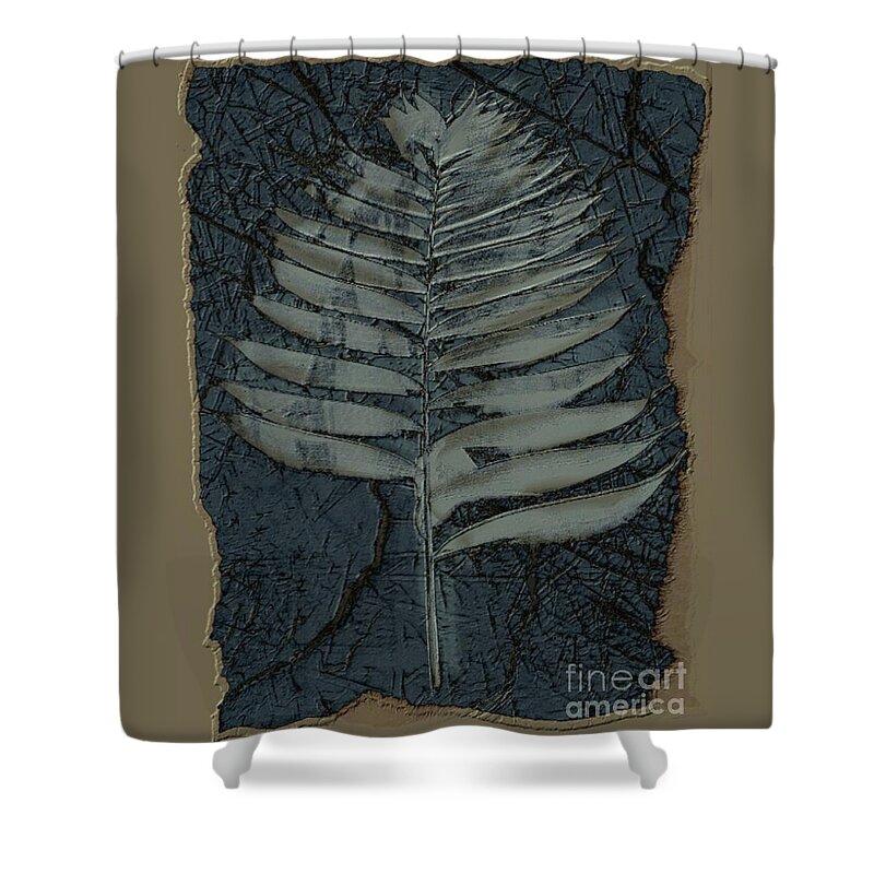 Digital Art Shower Curtain featuring the digital art Fossil Palm by Delynn Addams